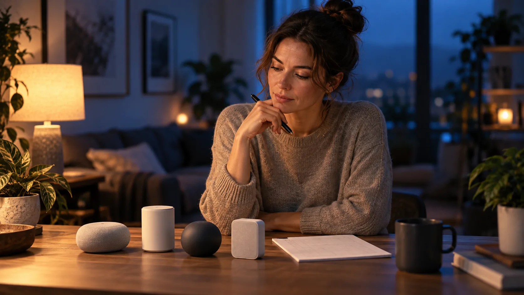 Small noise monitoring device in a calm living room